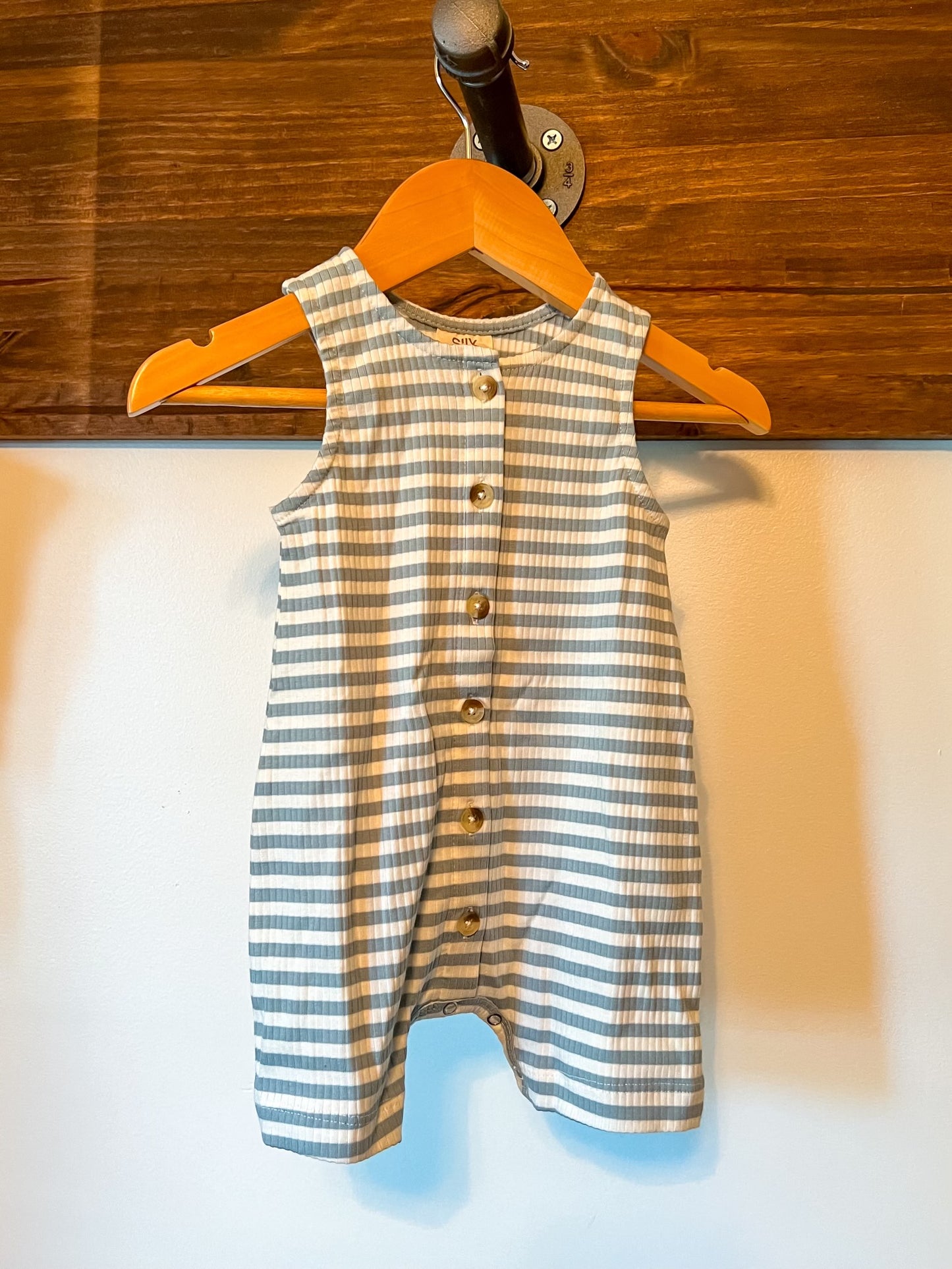 Blue Stripe Tank Romper