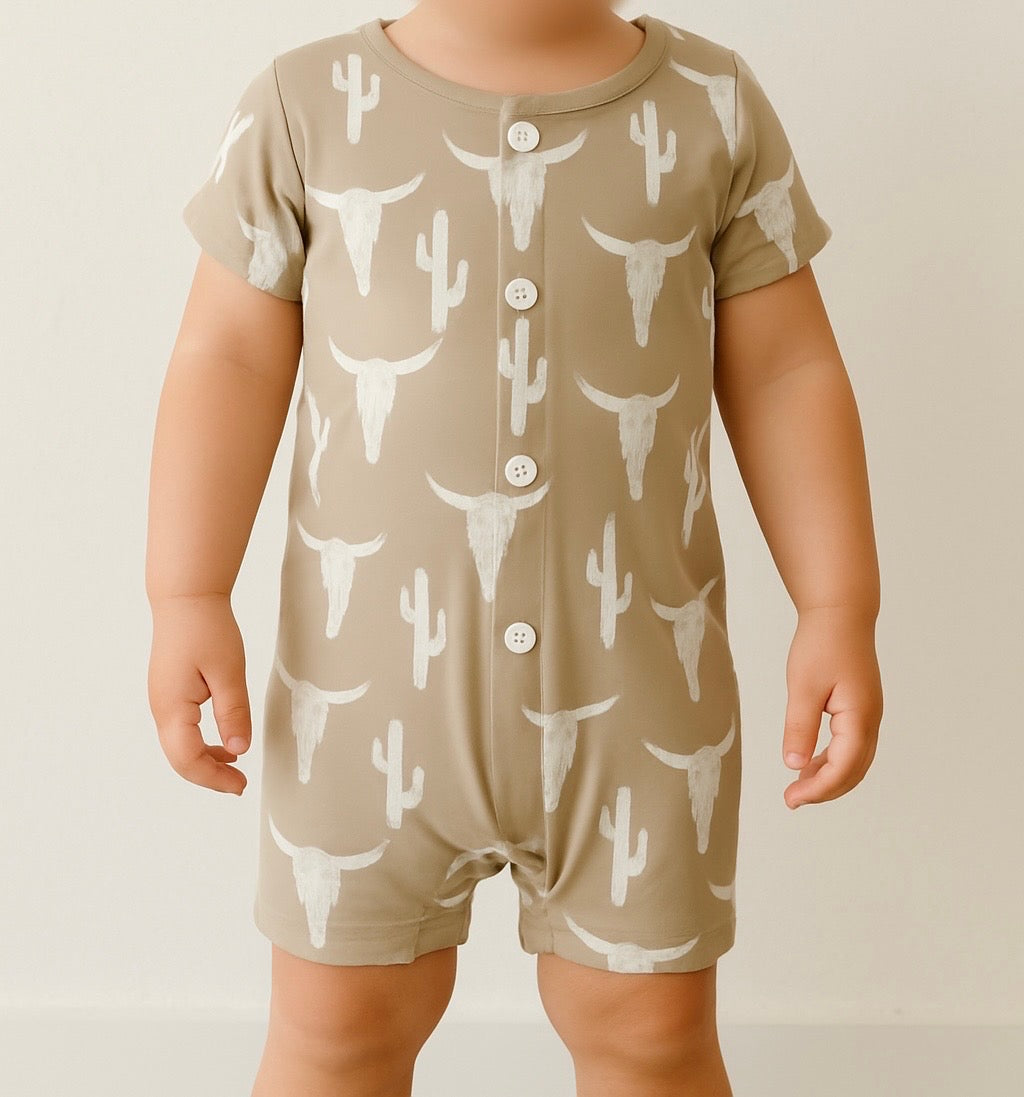 Cactus and Longhorn Romper