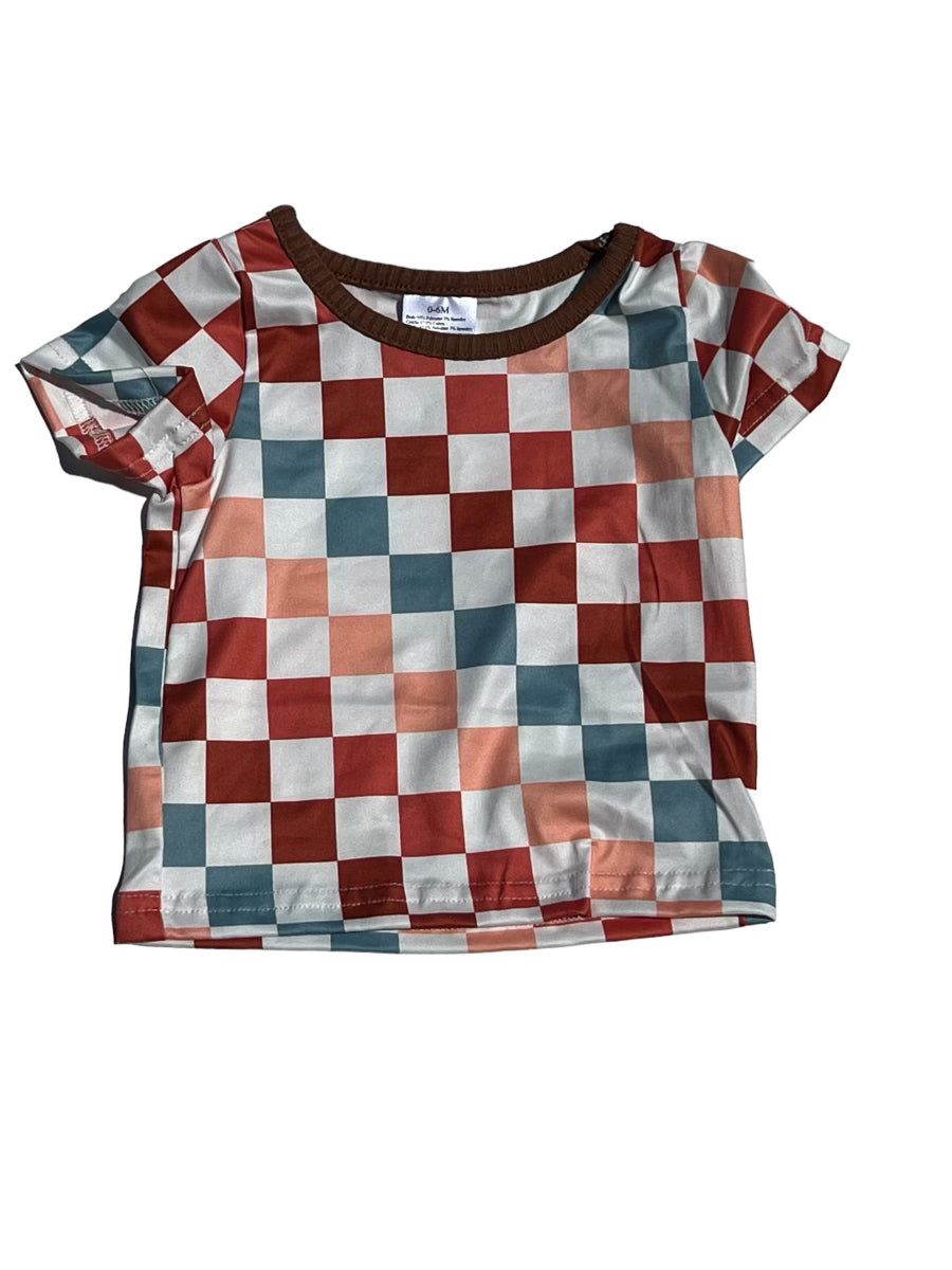 Multi Colored Checkered 2-Piece