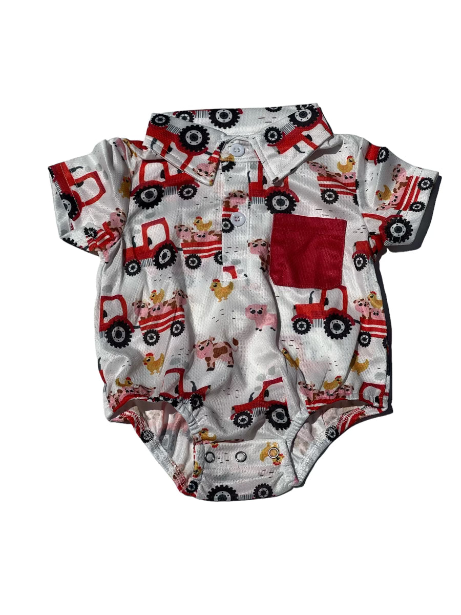 Tractor Bubble Romper