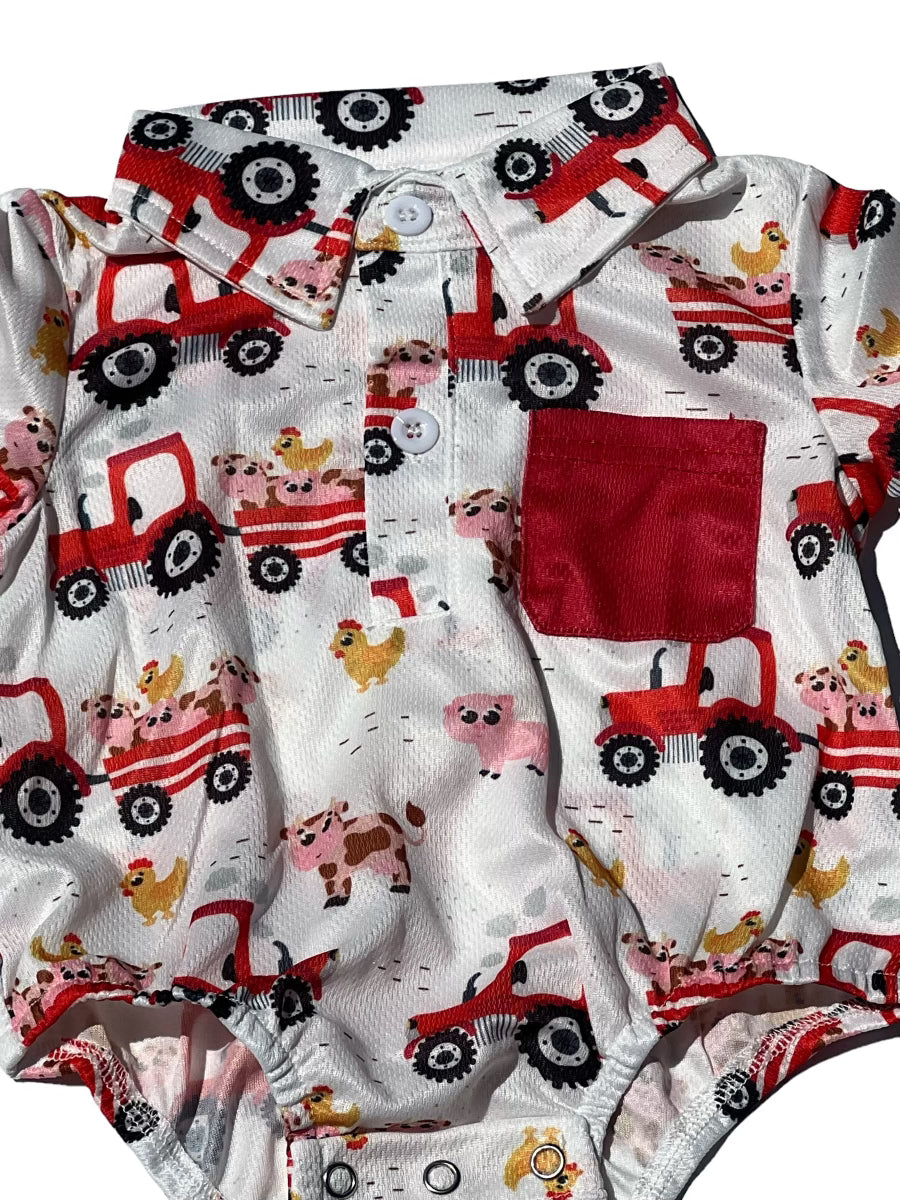Tractor Bubble Romper