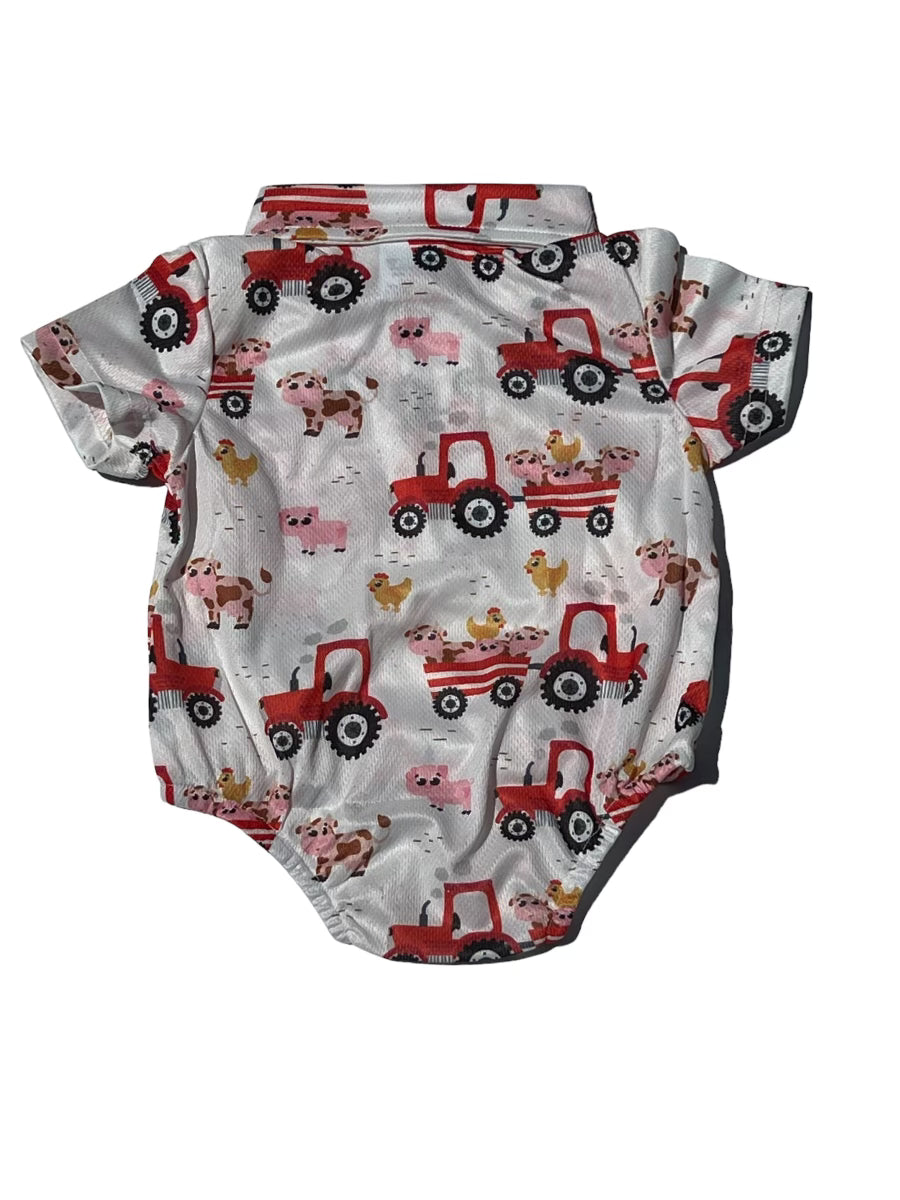 Tractor Bubble Romper