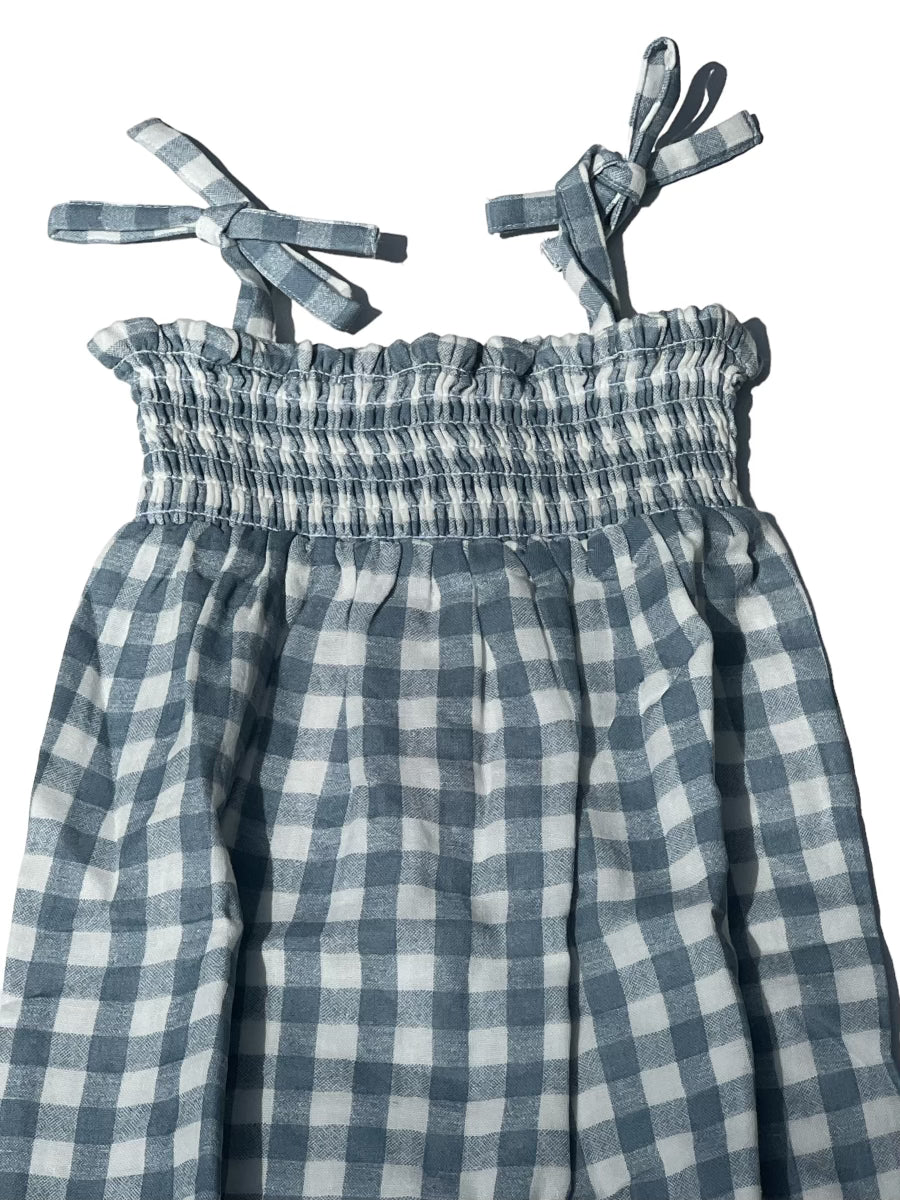 Blue Checkered Jumpsuit