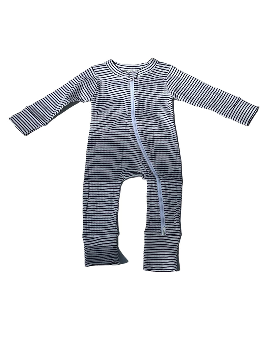 Black Stripe Zipper Jumper