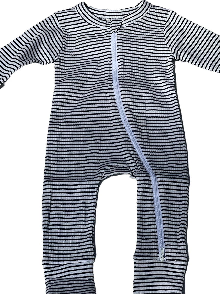 Black Stripe Zipper Jumper