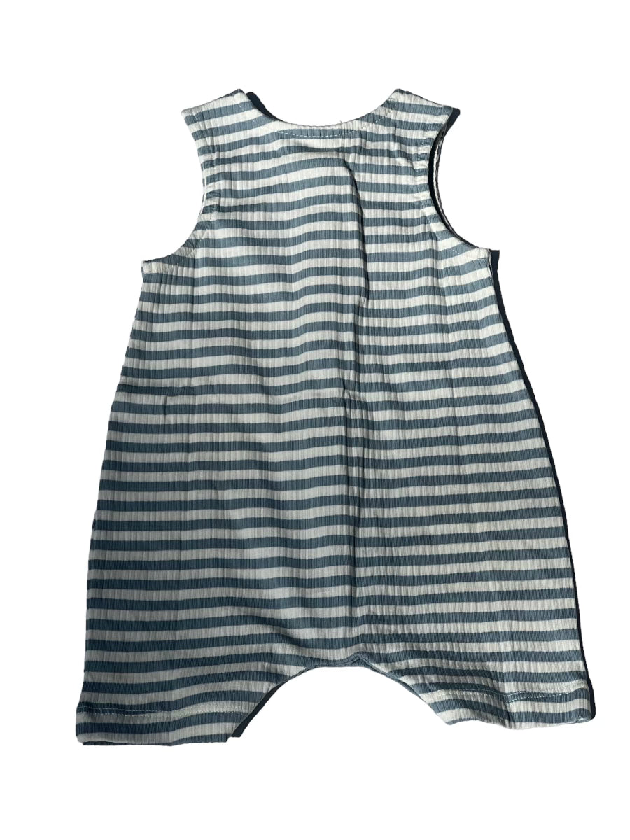 Blue Stripe Tank Romper
