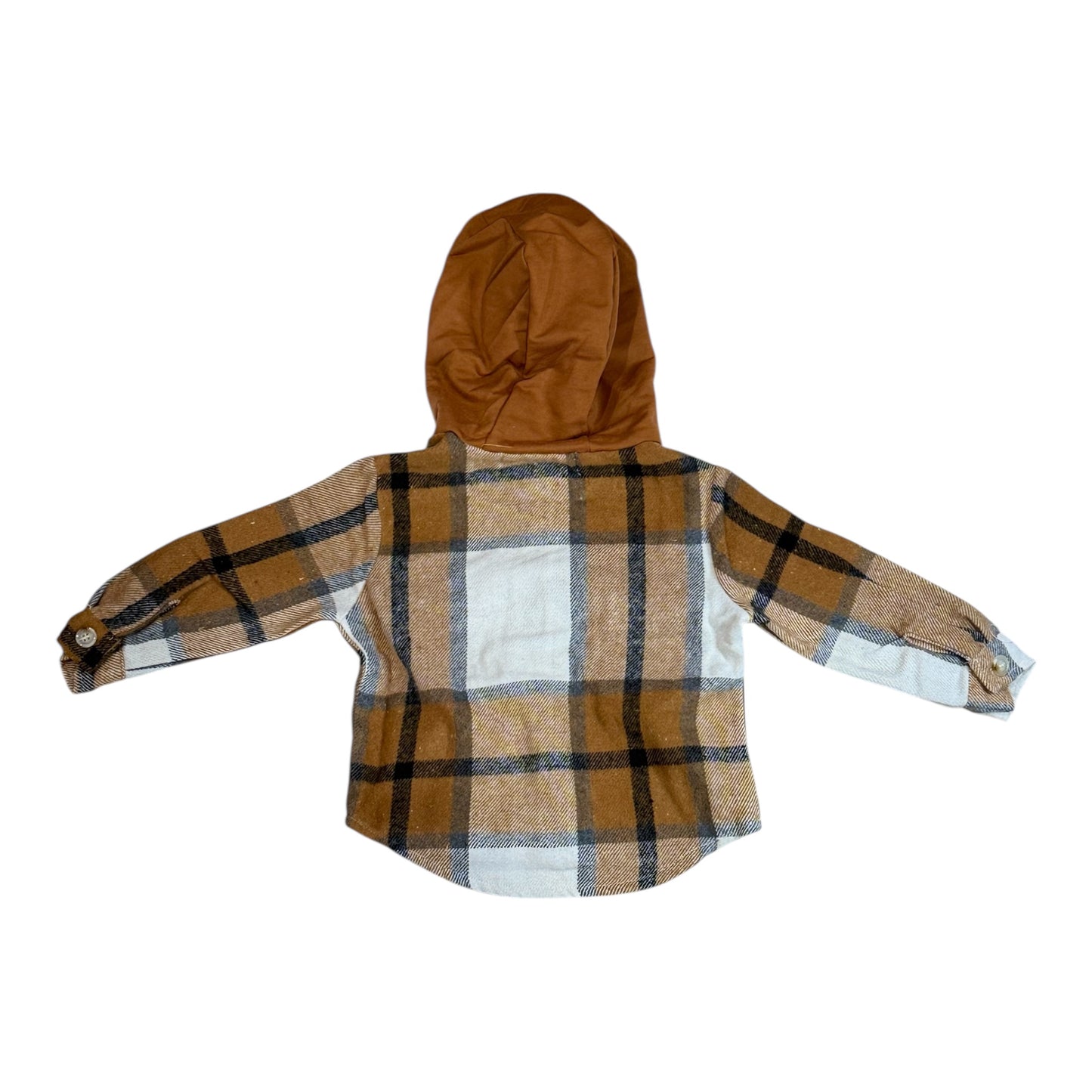 Brown & Gray Flannel Jacket Hoodie