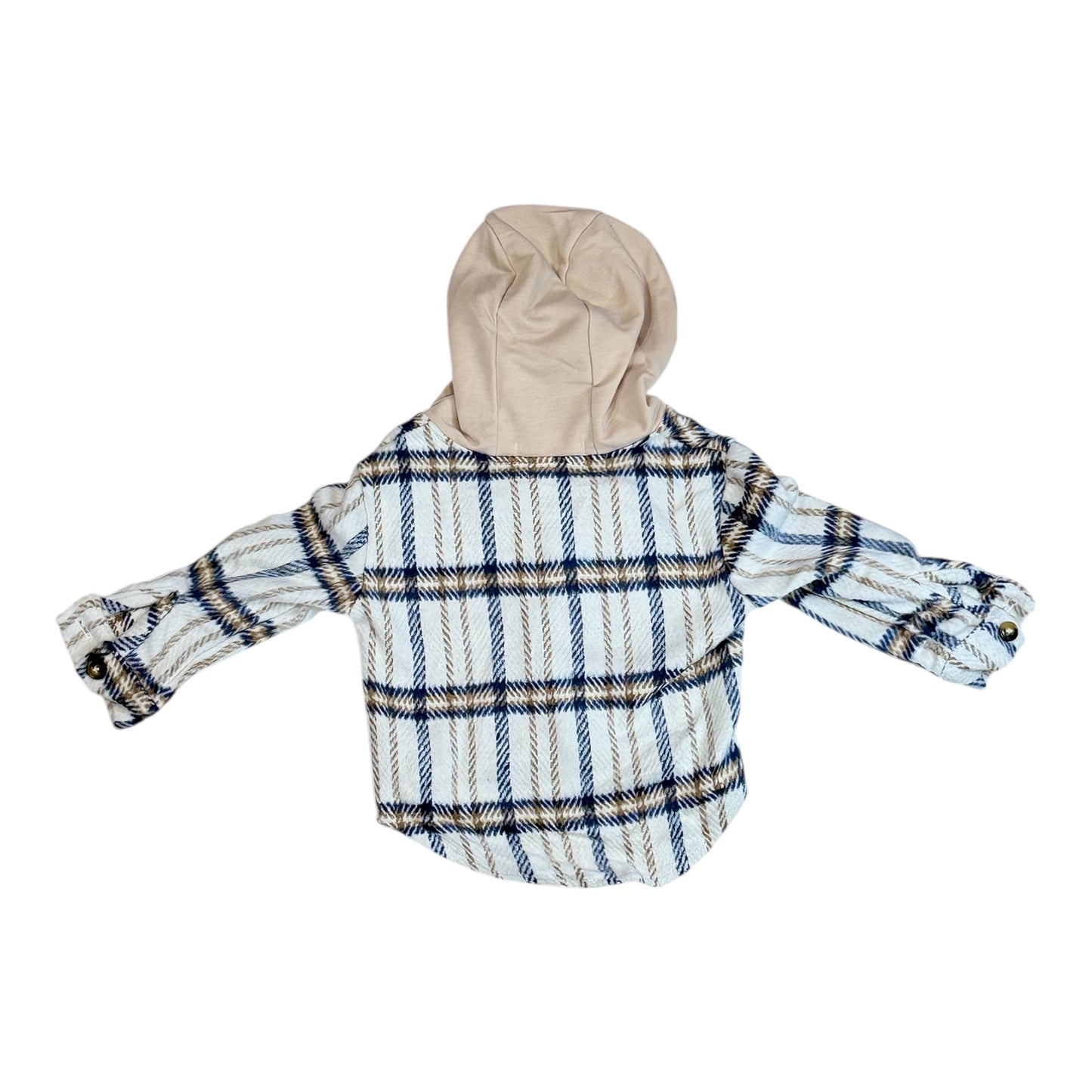 Cream & Navy Plaid Flannel