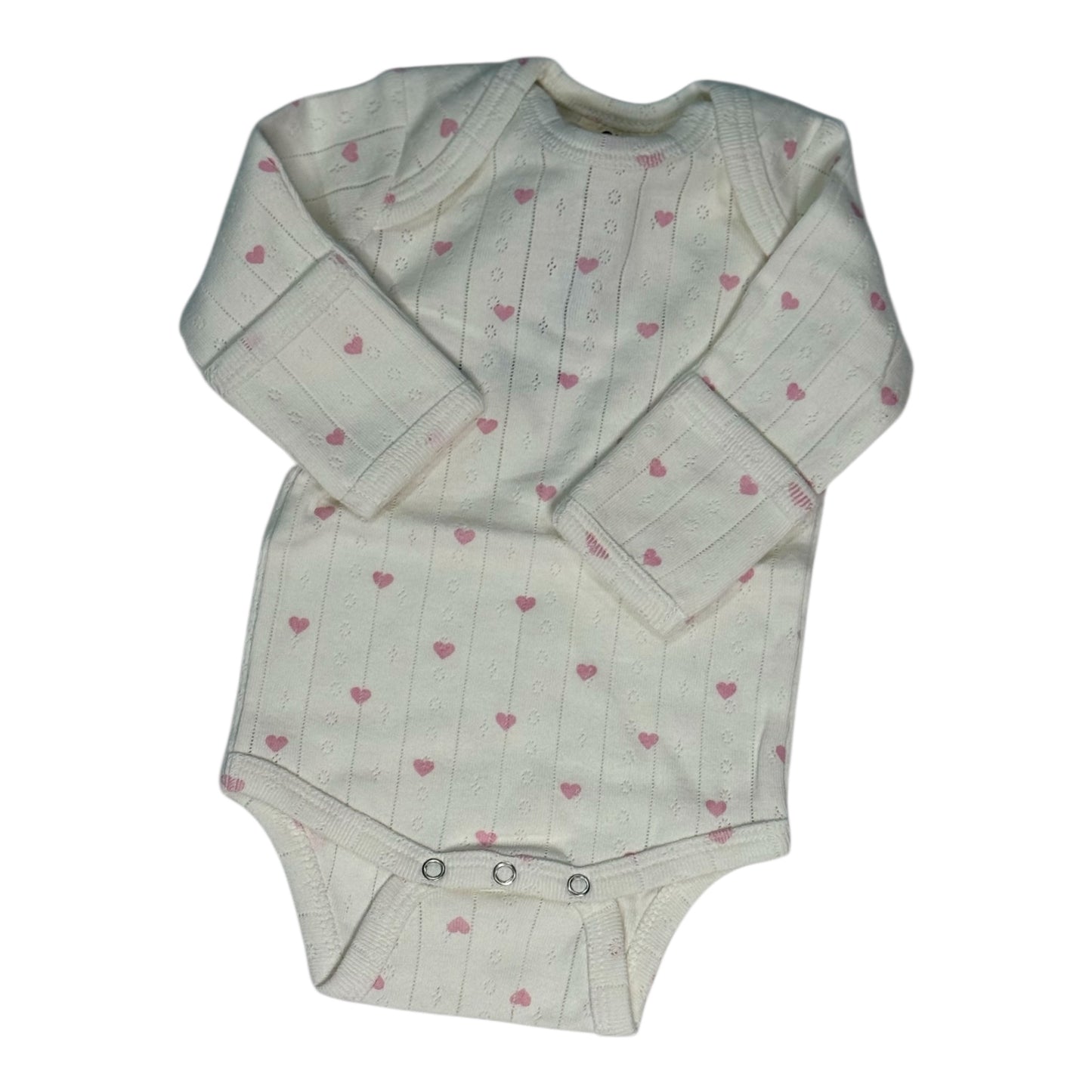 Pink Heart Pointelle Bodysuit