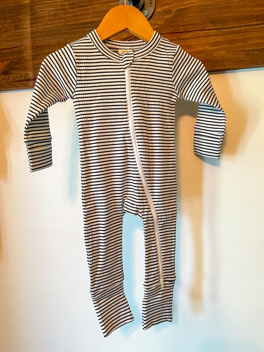 Black Stripe Zipper Jumper