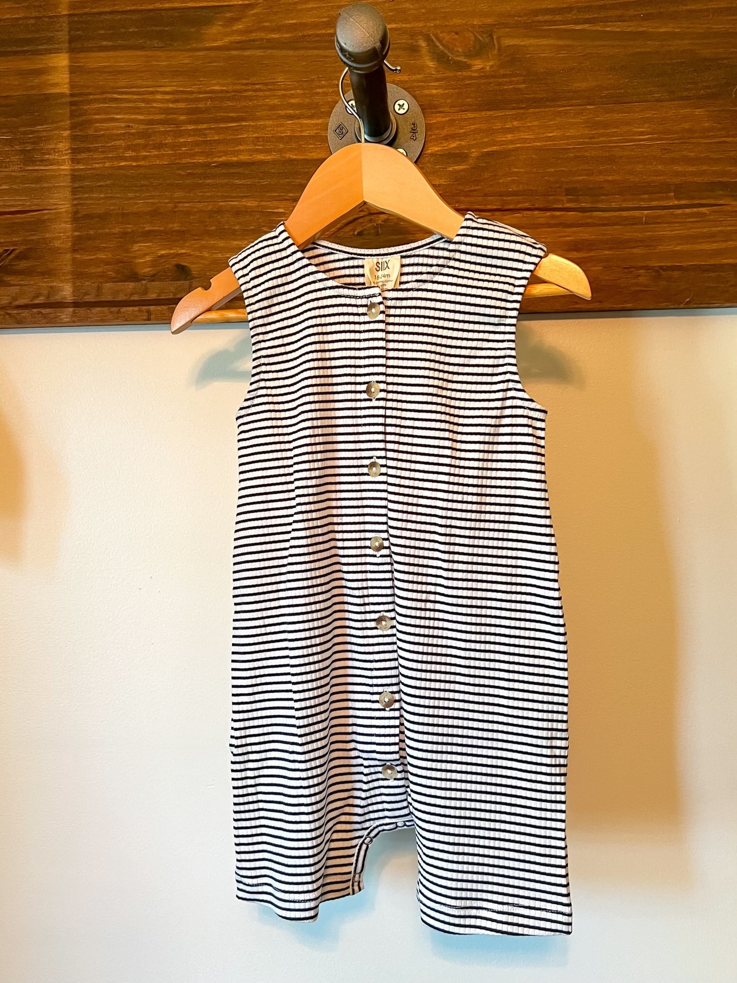 Black Stripe Tank Romper