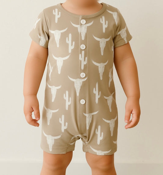 Cactus and Longhorn Romper