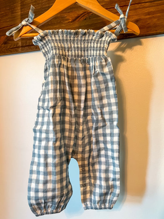 Blue Checkered Jumpsuit