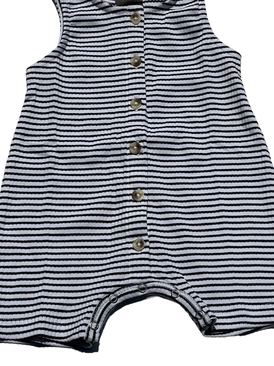 Black Stripe Tank Romper