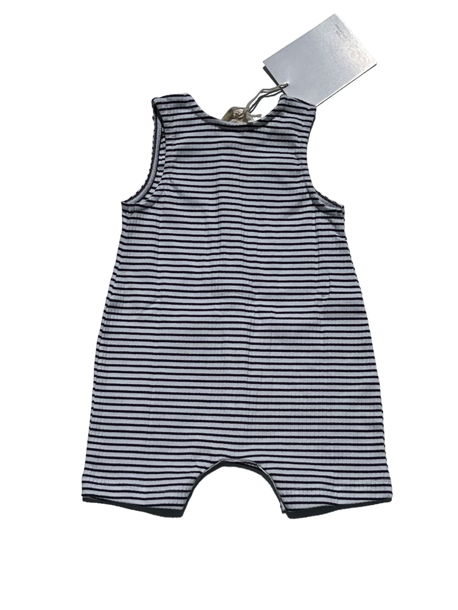 Black Stripe Tank Romper