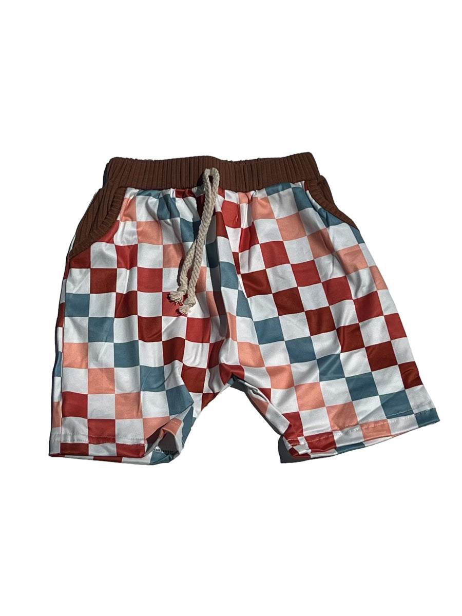 Multi Colored Checkered 2-Piece