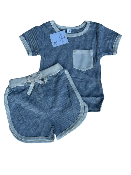 Ivory & Grey 2-piece Shorts Set