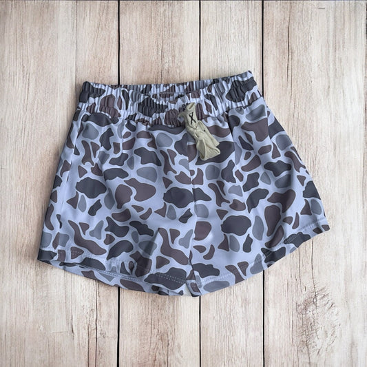 Grey Camo Swim Trunks