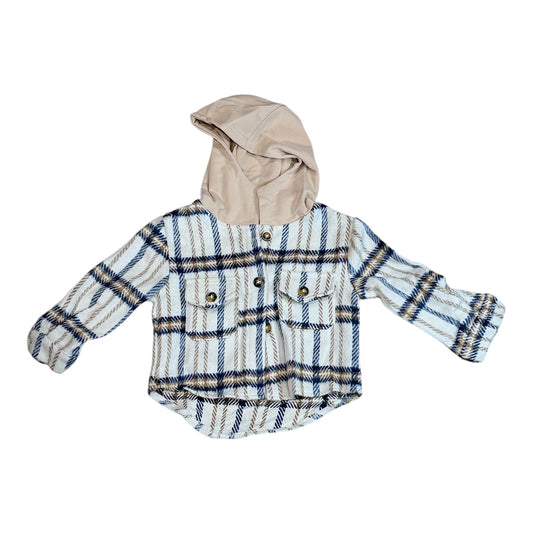 Cream & Navy Plaid Flannel