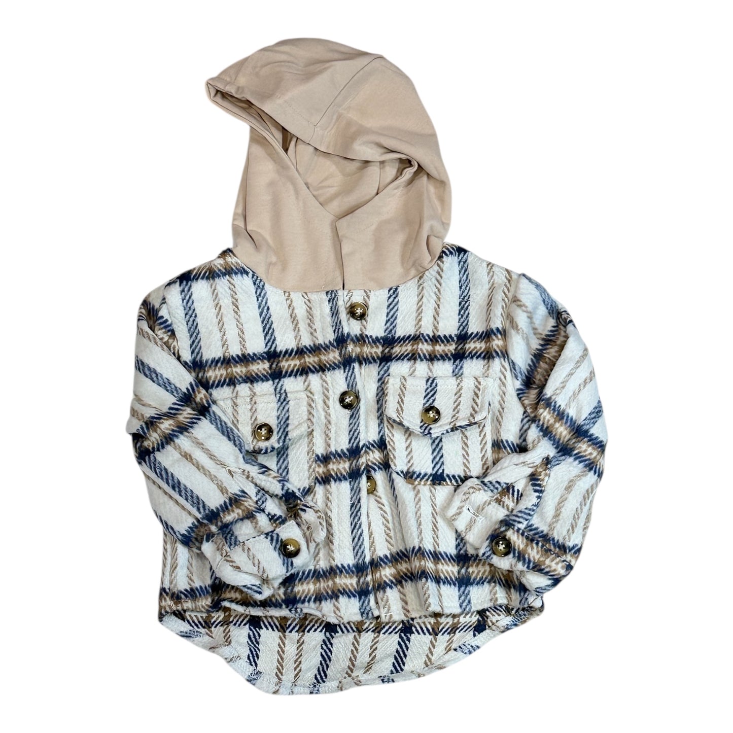 Cream & Navy Plaid Flannel